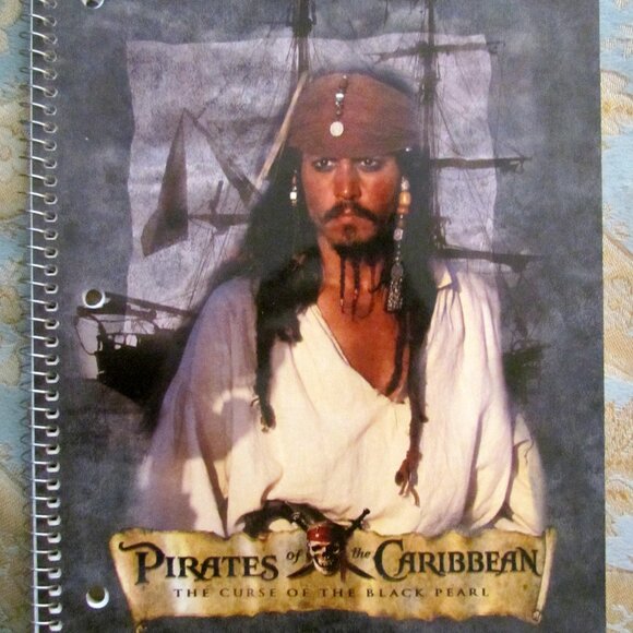 JACK SPARROW - PIRATES of the CARIBBEAN SPIRAL NOTEBOOK, NWOT, EXCELLENT UNUSED - Picture 2 of 5